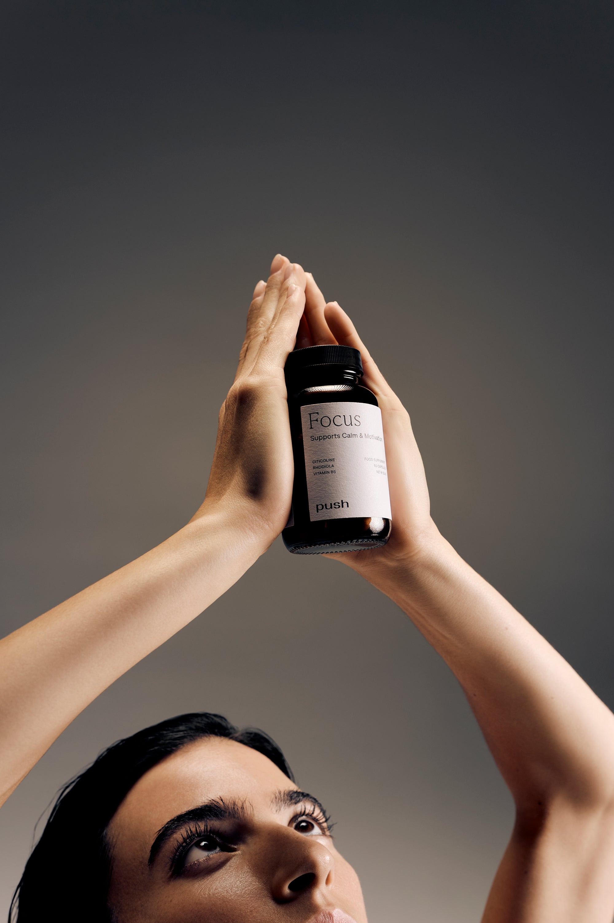 Push Focus nootropic capsules - Mental performance supplement for cognitive precision and concentration.